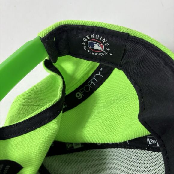 New Era 9Forty Baseball Hat Cap Chicago Cubs Neon Bright Green Snapback Adj C2 - Picture 10 of 11